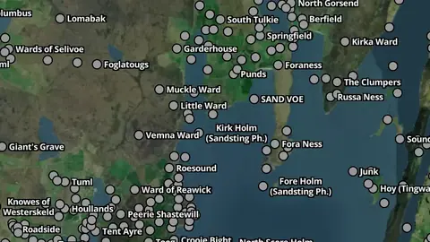Other in Scotland, drawn over satellite imagery