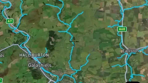 Watercourses in the Detector Maps app, Scotland