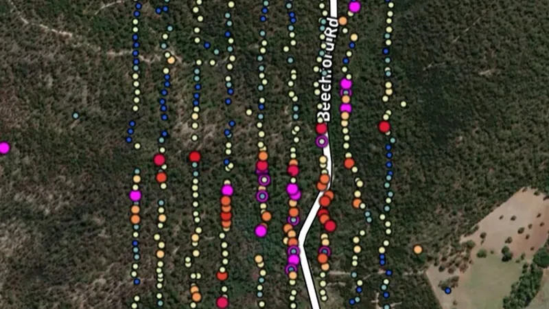 Soil Samples in the Detector Maps app, Tasmania