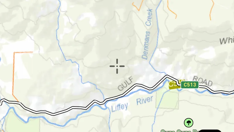 Topography in the Detector Maps app, Tasmania