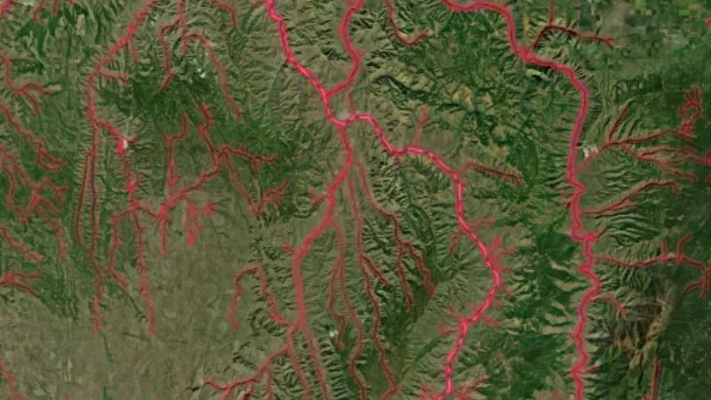 Critical Habitat Areas in USA coins and relics, drawn over satellite imagery
