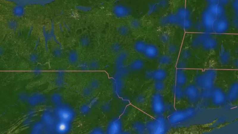 River Crossings & Ferries in USA coins and relics, drawn over satellite imagery
