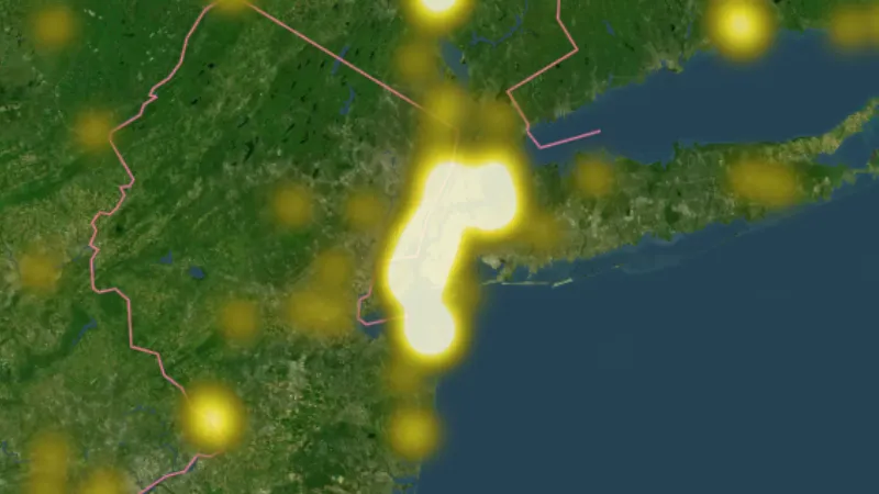Forts, Camps & Batteries in USA coins and relics, drawn over satellite imagery