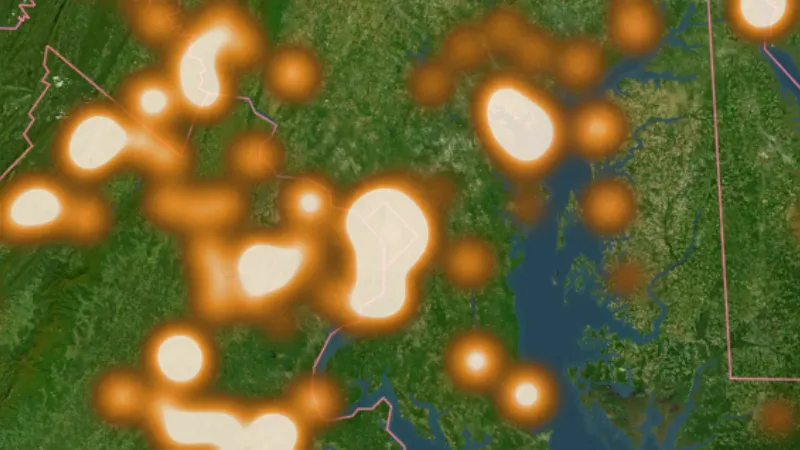 Military (all) in USA coins and relics, drawn over satellite imagery