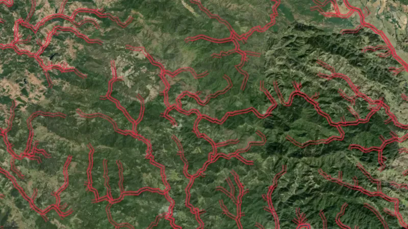 Critical Habitat Areas in Washington, drawn over satellite imagery