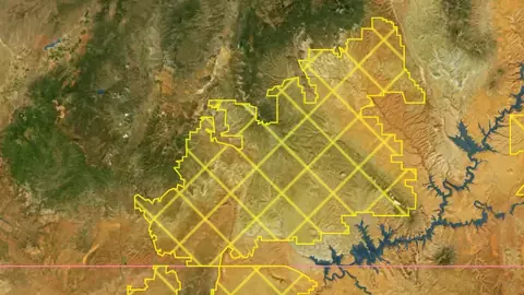 National Monument Areas in Utah, drawn over satellite imagery