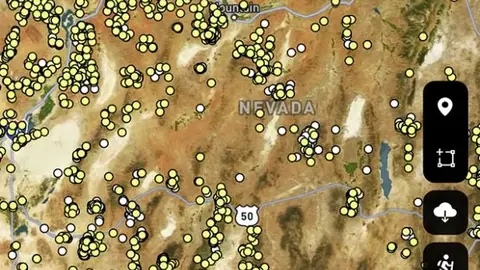 Historic Gold Occurrences in the Detector Maps app, Utah