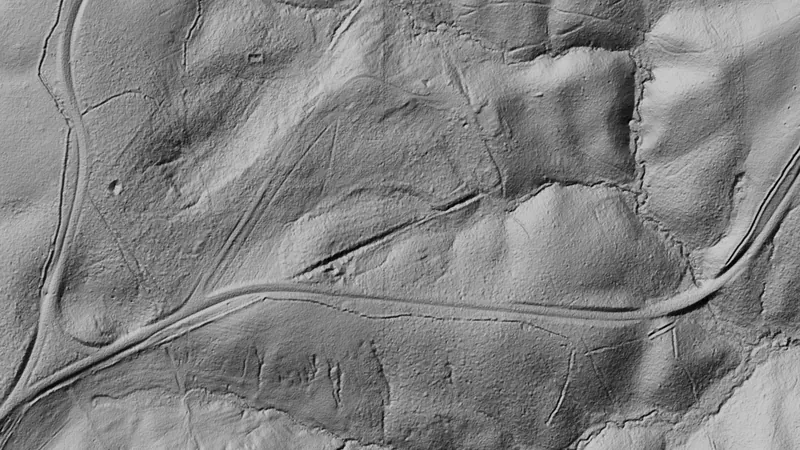 Dynamic LiDAR™ in Virginia, drawn over satellite imagery