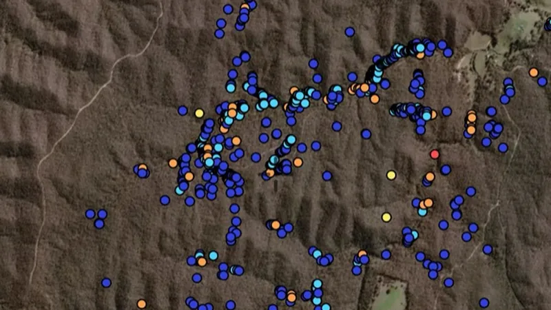 Former Mining Features (FMQF) in the Detector Maps app, Victoria
