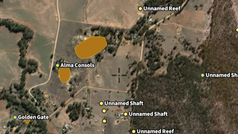 Mullock Heaps in the Detector Maps app, Victoria