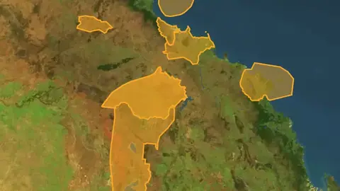 NT Claims in Victoria, drawn over satellite imagery