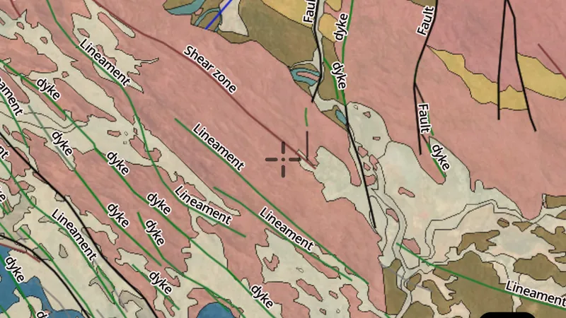 100k Surface Geology in the Detector Maps app, Western Australia