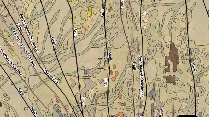 250k Surface Geology Structure in the Detector Maps app, Western Australia