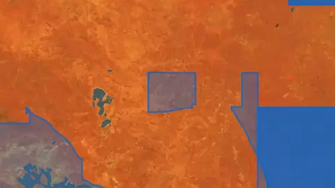 ILUA in Western Australia, drawn over satellite imagery