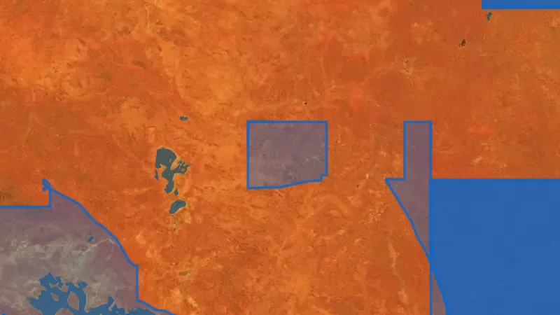 ILUA in Western Australia, drawn over satellite imagery
