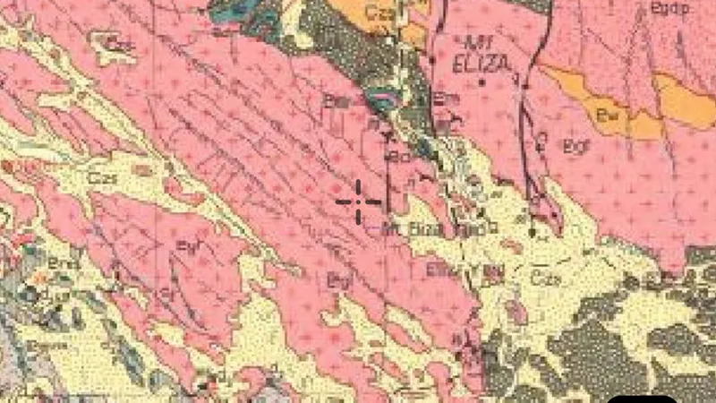 250k Mosaic Geology in the Detector Maps app, Western Australia
