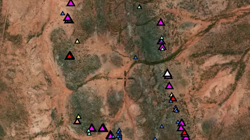 Rock Chips in the Detector Maps app, Western Australia