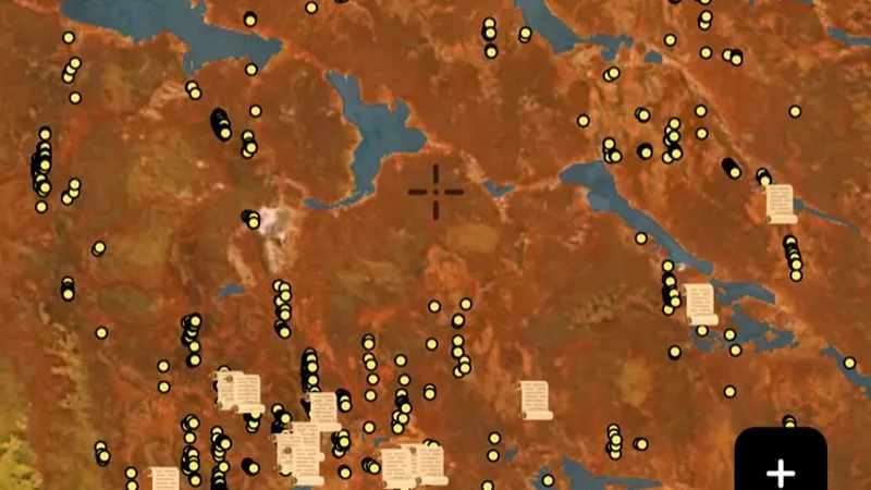 Historic Nuggets in the Detector Maps app, Western Australia