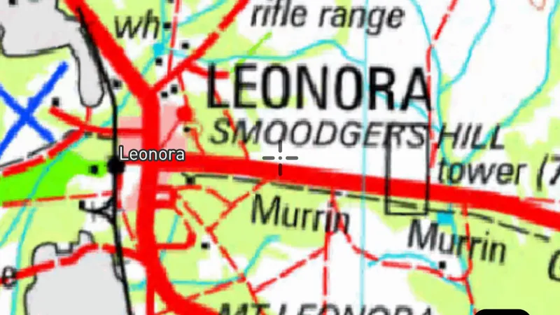 Topography in the Detector Maps app, Western Australia