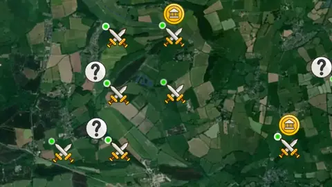 Bronze Age Finds in Wales, drawn over satellite imagery