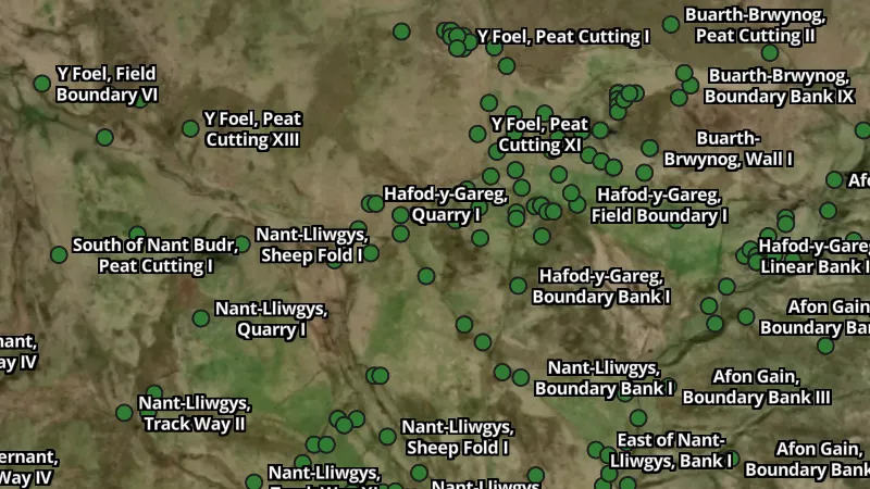 Medieval in Wales, drawn over satellite imagery