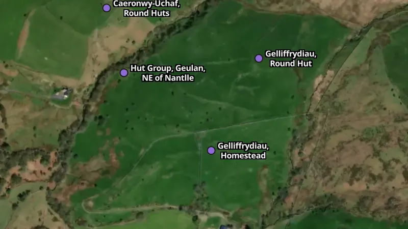 Roman in Wales, drawn over satellite imagery