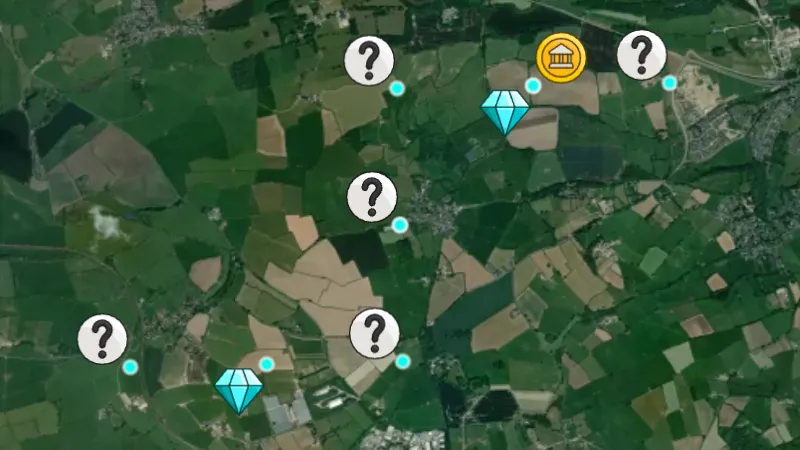 Early Medieval Finds in Wales, drawn over satellite imagery