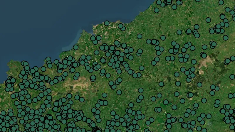Land & Natural in Wales, drawn over satellite imagery