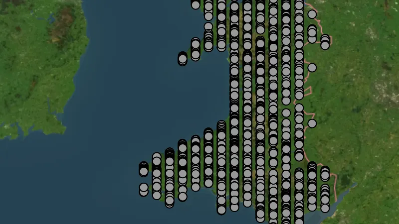 Other in Wales, drawn over satellite imagery