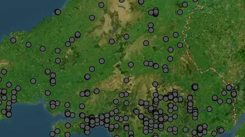 Transport in Wales, drawn over satellite imagery