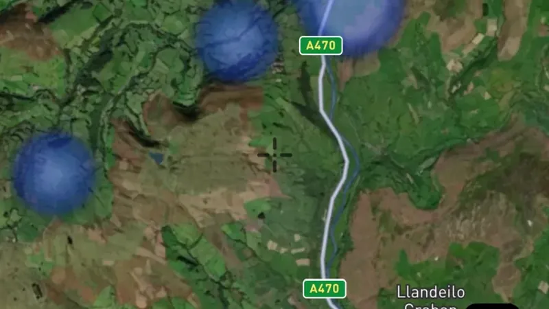 Medieval Finds Heatmap in the Detector Maps app, Wales