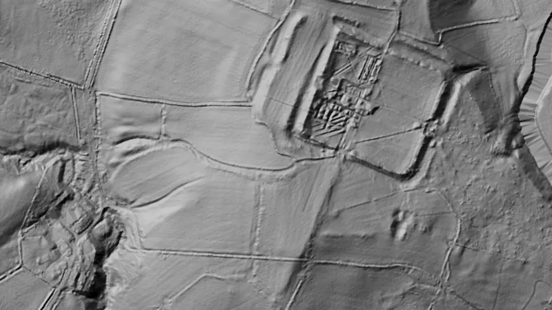 Terrain+™ Analysis in Wales, drawn over satellite imagery
