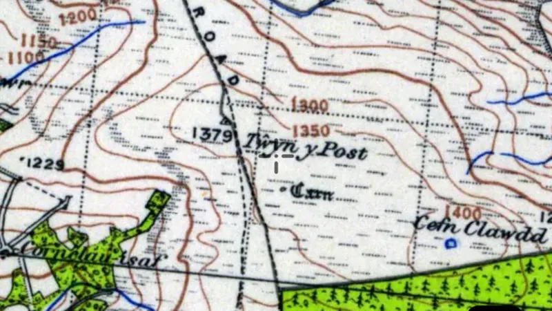OS Historical 1919-1947 in the Detector Maps app, Wales