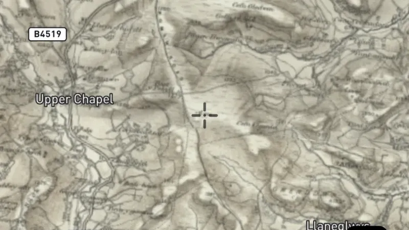 OS One-Inch 'Hills' 1885-1903 (1:63,360) in the Detector Maps app, Wales