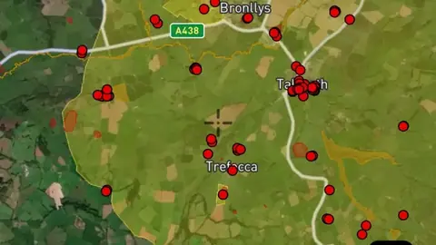 Wales Restricted Zones in the Detector Maps app, Wales