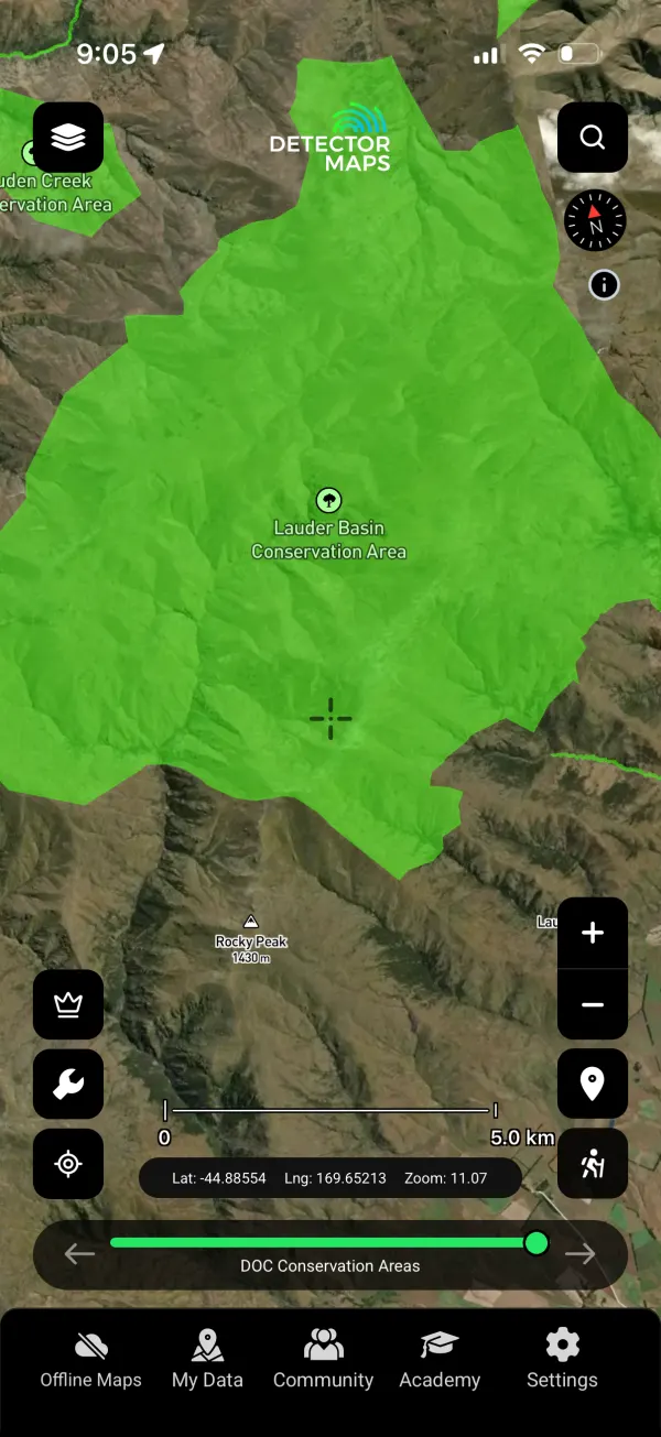 DOC Conservation Areas layer