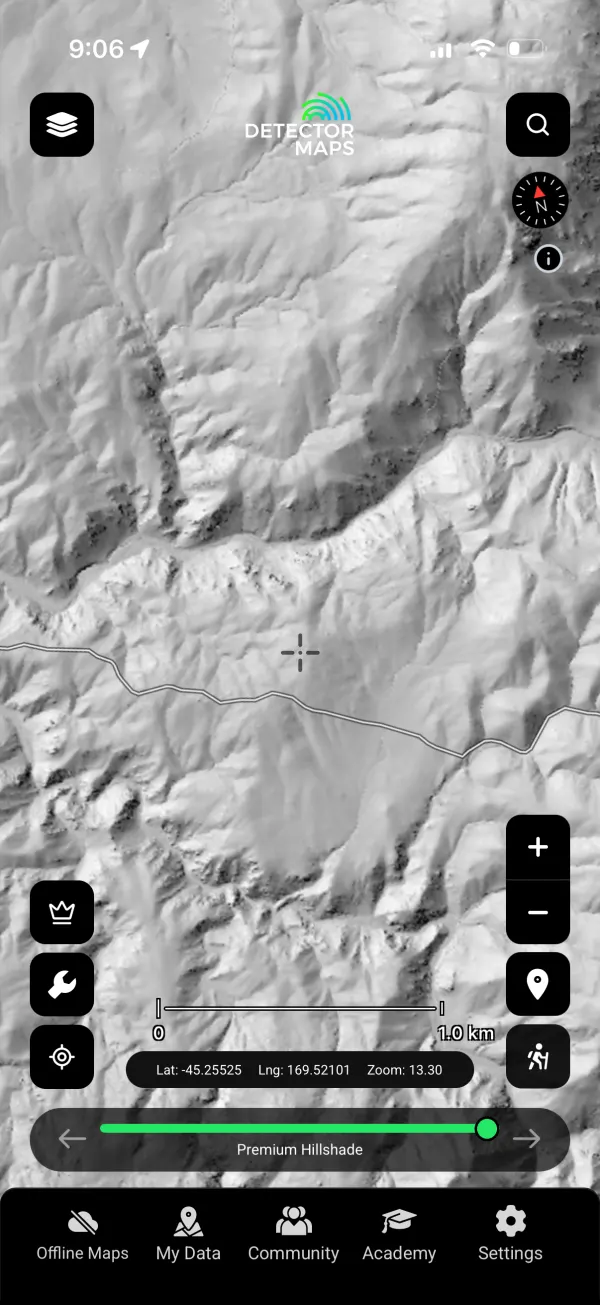 LiDAR Hillshade 1 m — free layer