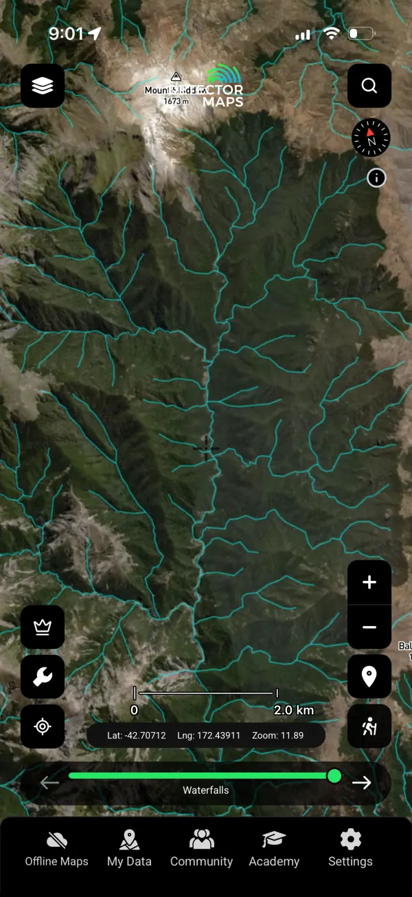 Waterfalls & Rivers layer