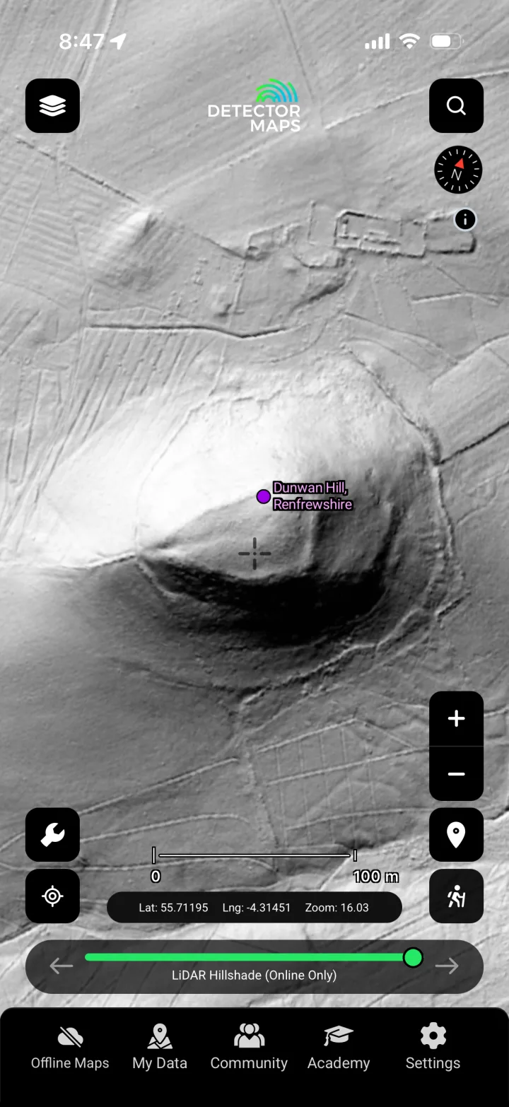 LiDAR 1m Hillshade layer
