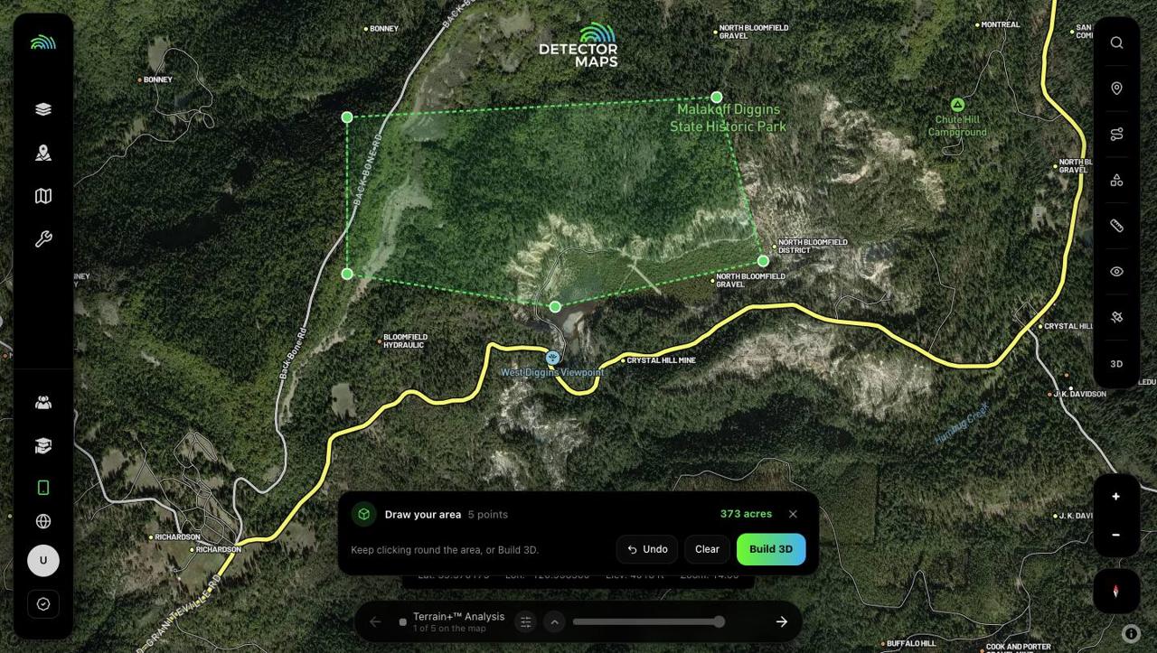 An outline drawn on the map